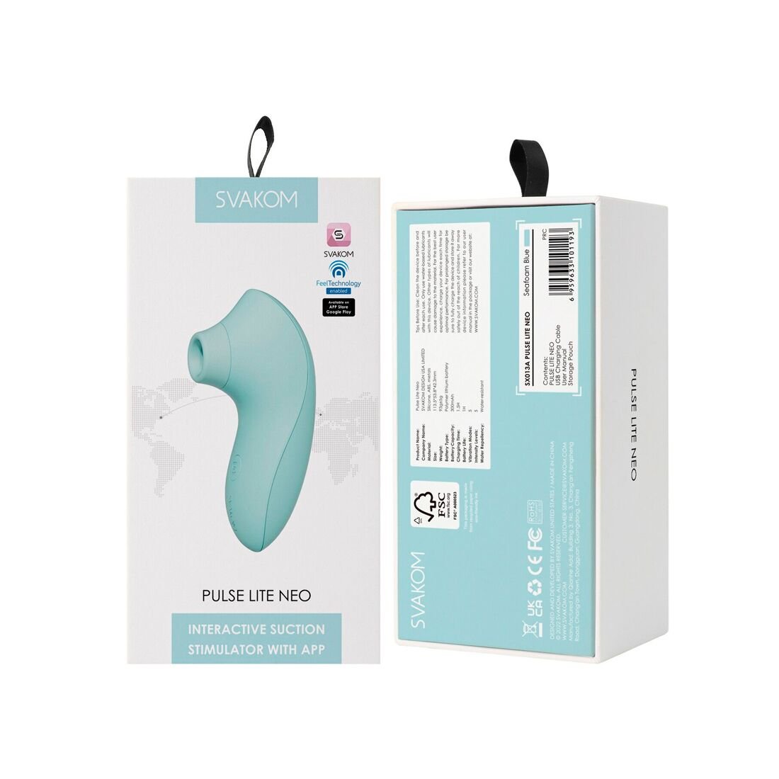 Вакуумний стимулятор Svakom Pulse Lite Neo Seafoam Blue, керується зі смартфона - Зображення 8