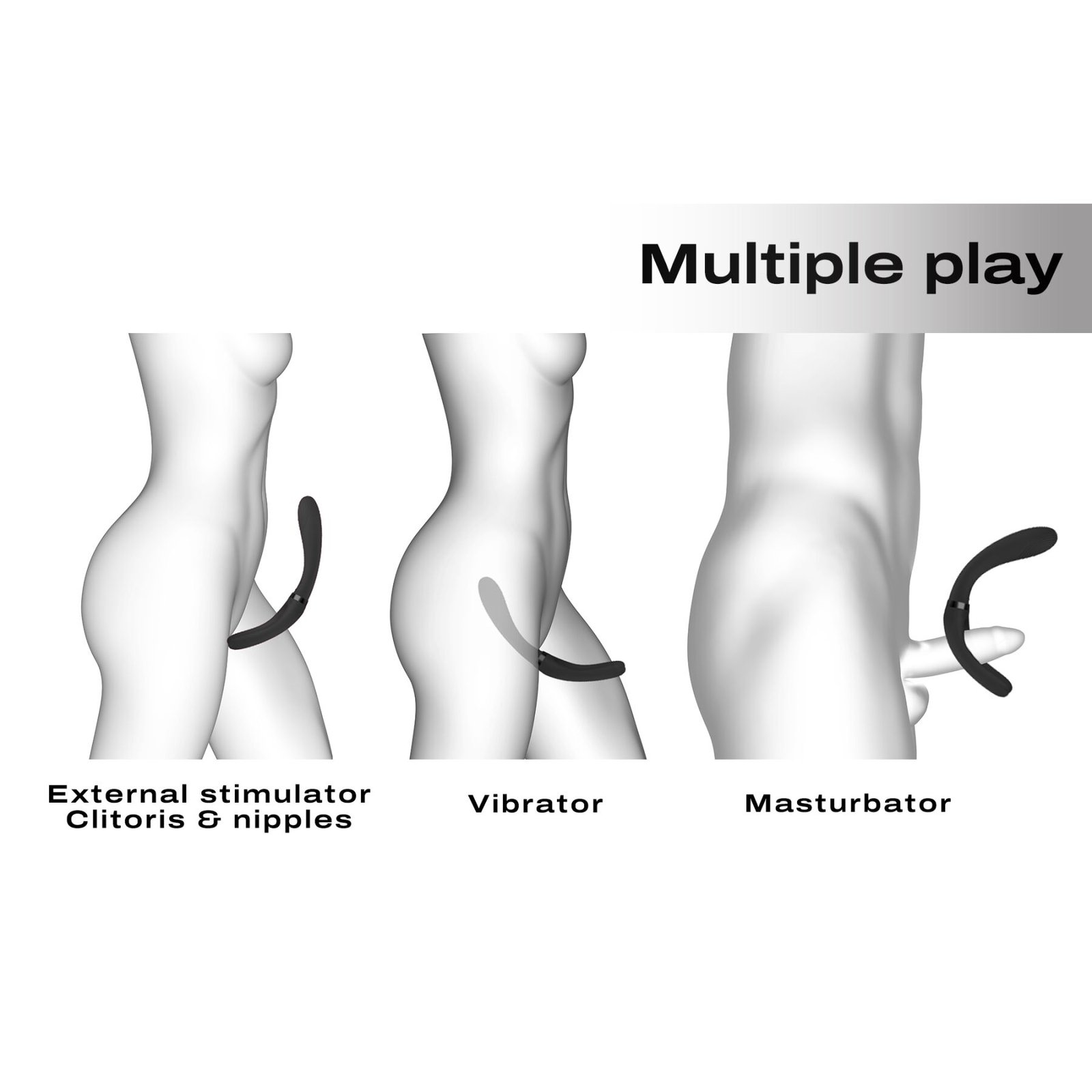 Вібратор-стимулятор Dorcel INFINITE JOY BLACK, багатофункціональний, унісекс - Зображення 3