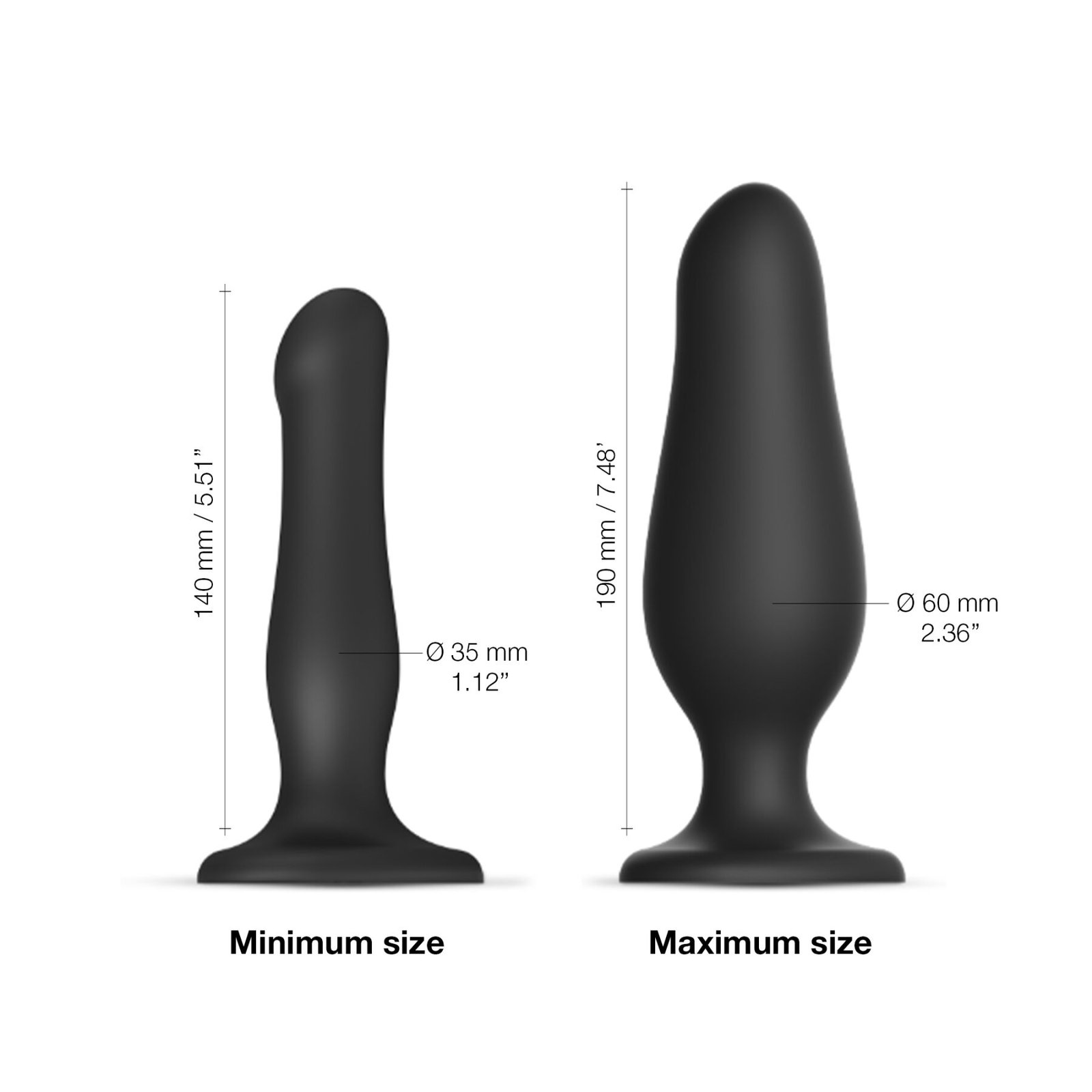 Надувний фалоімітатор Strap-On-Me INFLATABLE DILDO PLUG - NOIR, кулька всередині, діаметр до 6 см - Зображення 6