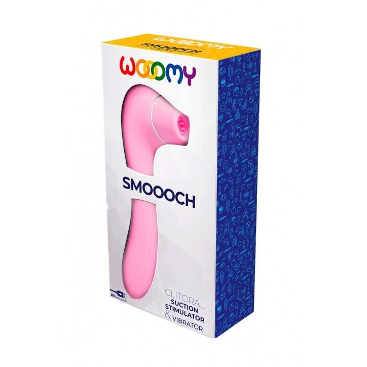 Вакуумний стимулятор з вібрацією Wooomy Smoooch Pink Clitoral Suction & Vibration, 10х2 режимів - Зображення 4