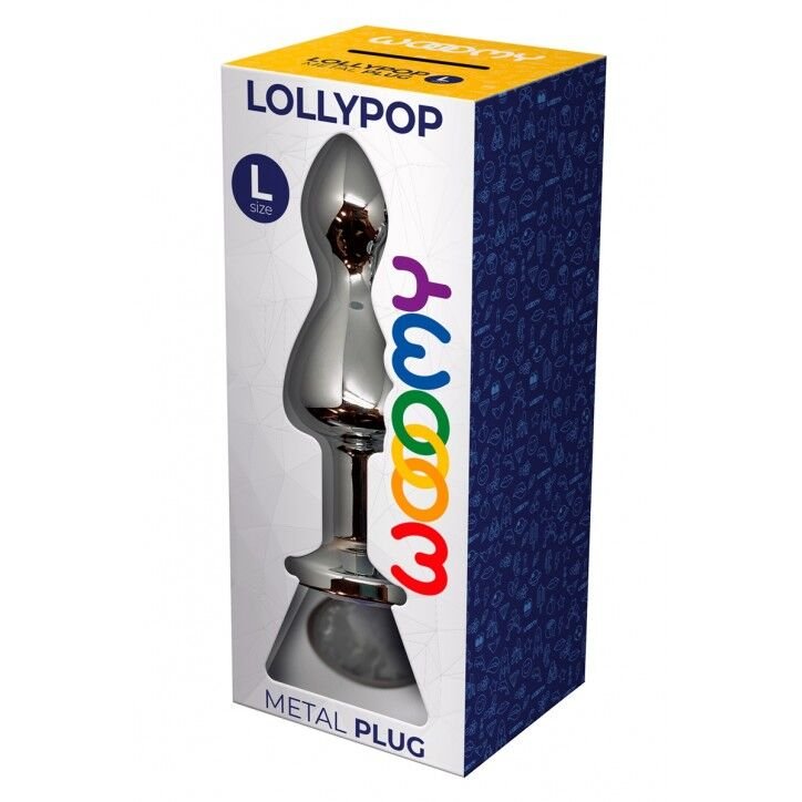Металева анальна пробка Wooomy Lollypop Double Ball Metal Plug L, діаметр 3,5 см, довжина 10,5 см - Зображення 3