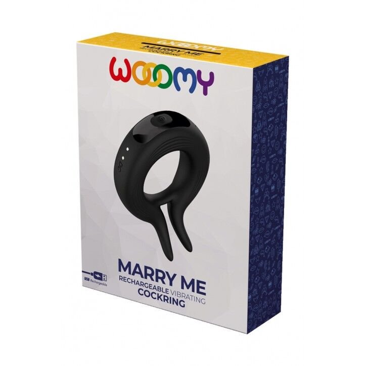 Ерекційне віброкільце Wooomy Marry Me, перезаряджувальне, 10 режимів вібрації, діаметр 4 см - Зображення 4