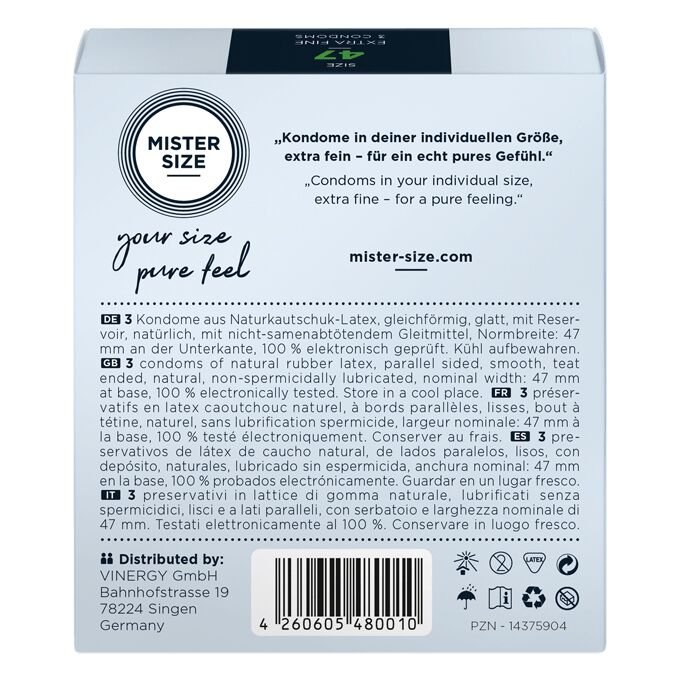 Презервативи Mister Size - pure feel - 47 (3 condoms), товщина 0,05 мм - Зображення 3