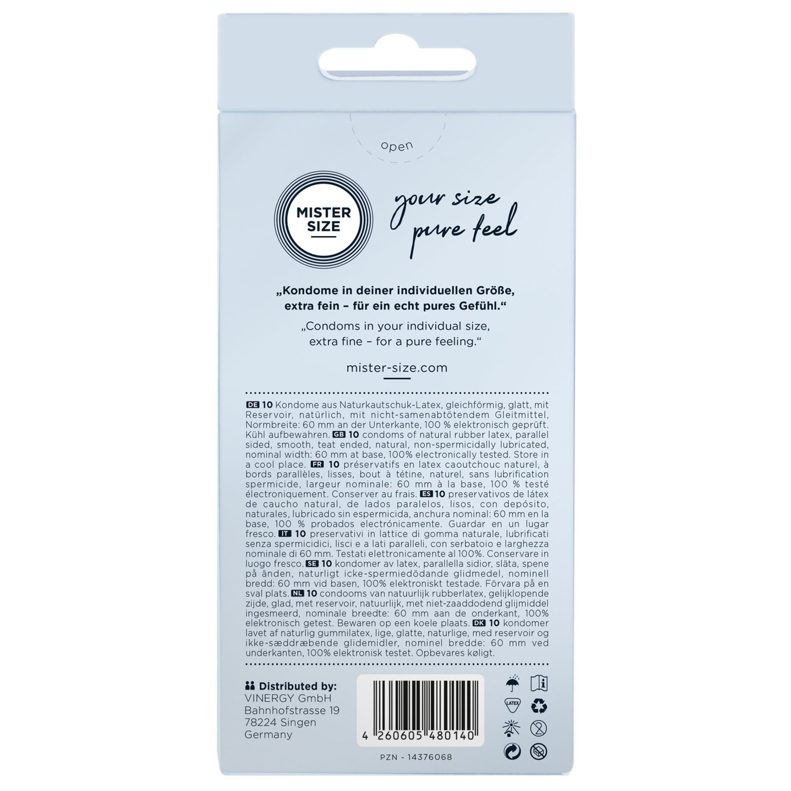 Презервативи Mister Size - pure feel - 60 (10 condoms), товщина 0,05 мм - Зображення 3