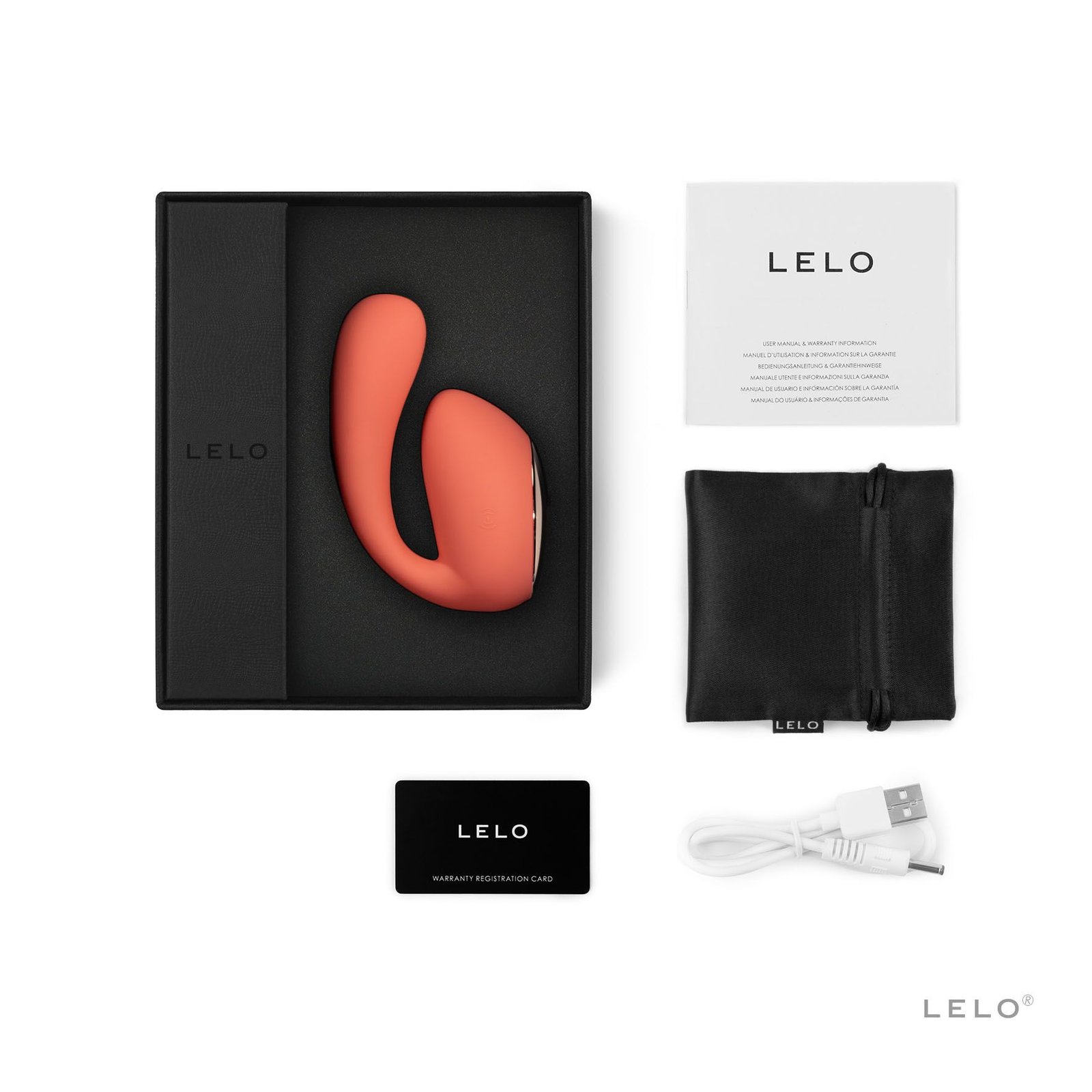 Смарт-вібратор LELO Ida Wave Coral Red, вагінально-кліторальний, технологія WaveMotion, 2 мотори - Зображення 6