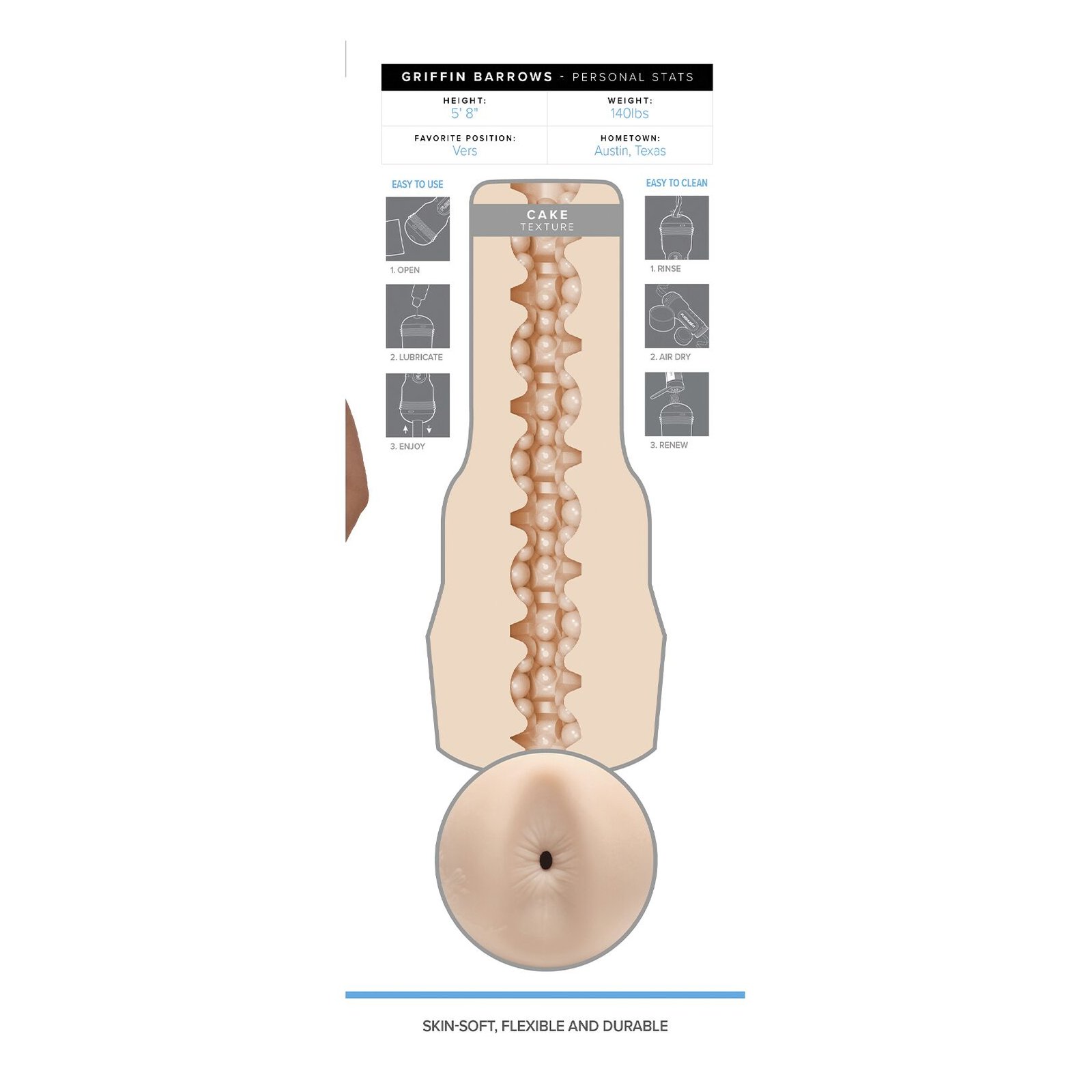 Мастурбатор-дупка Fleshjack Boys: Griffin Barrows Cake - Зображення 8