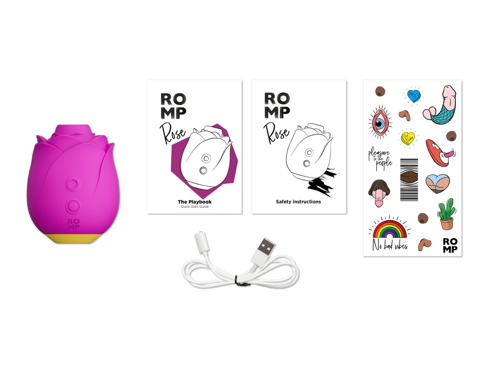 Шикарний вакуумний кліторальний стимулятор Romp Rose Pink, у вигляді троянди - Зображення 4