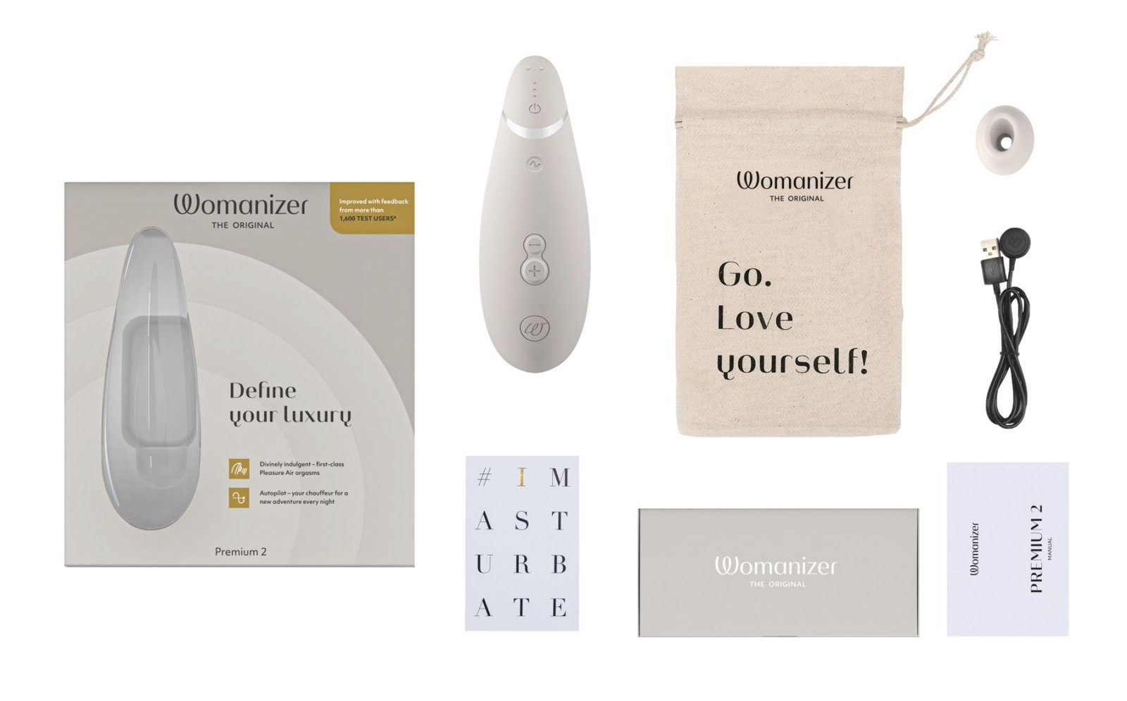 Вакуумний кліторальний стимулятор Womanizer Premium 2 - Grey, функції Autopilot та Smart Silence - Зображення 6