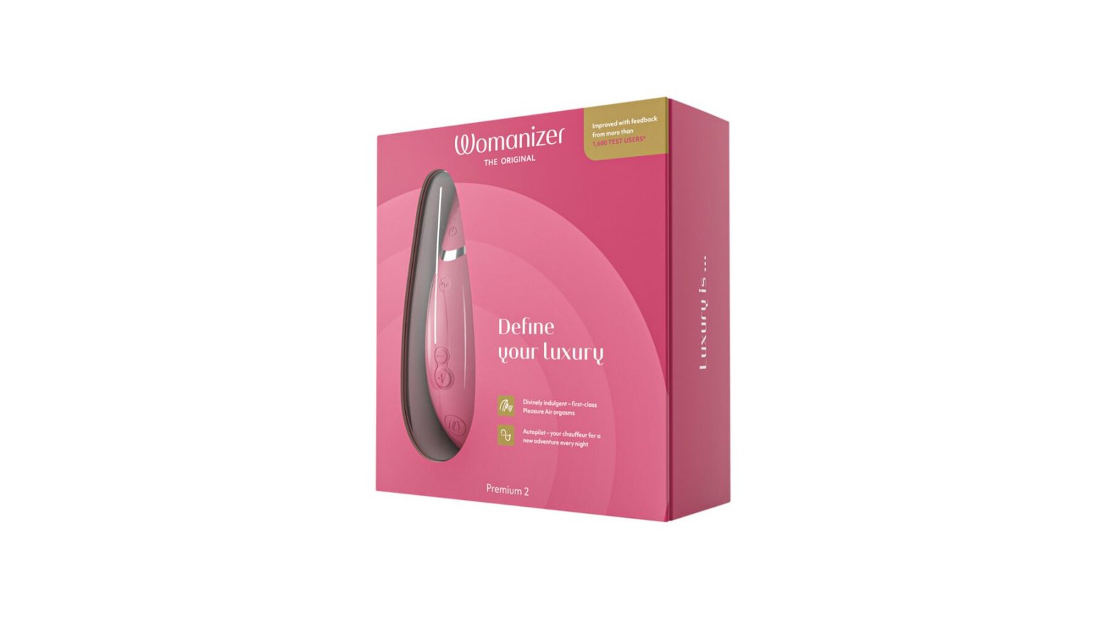 Вакуумний кліторальний стимулятор Womanizer Premium 2 - Raspberry, функції Autopilot та Smart Silence - Зображення 8