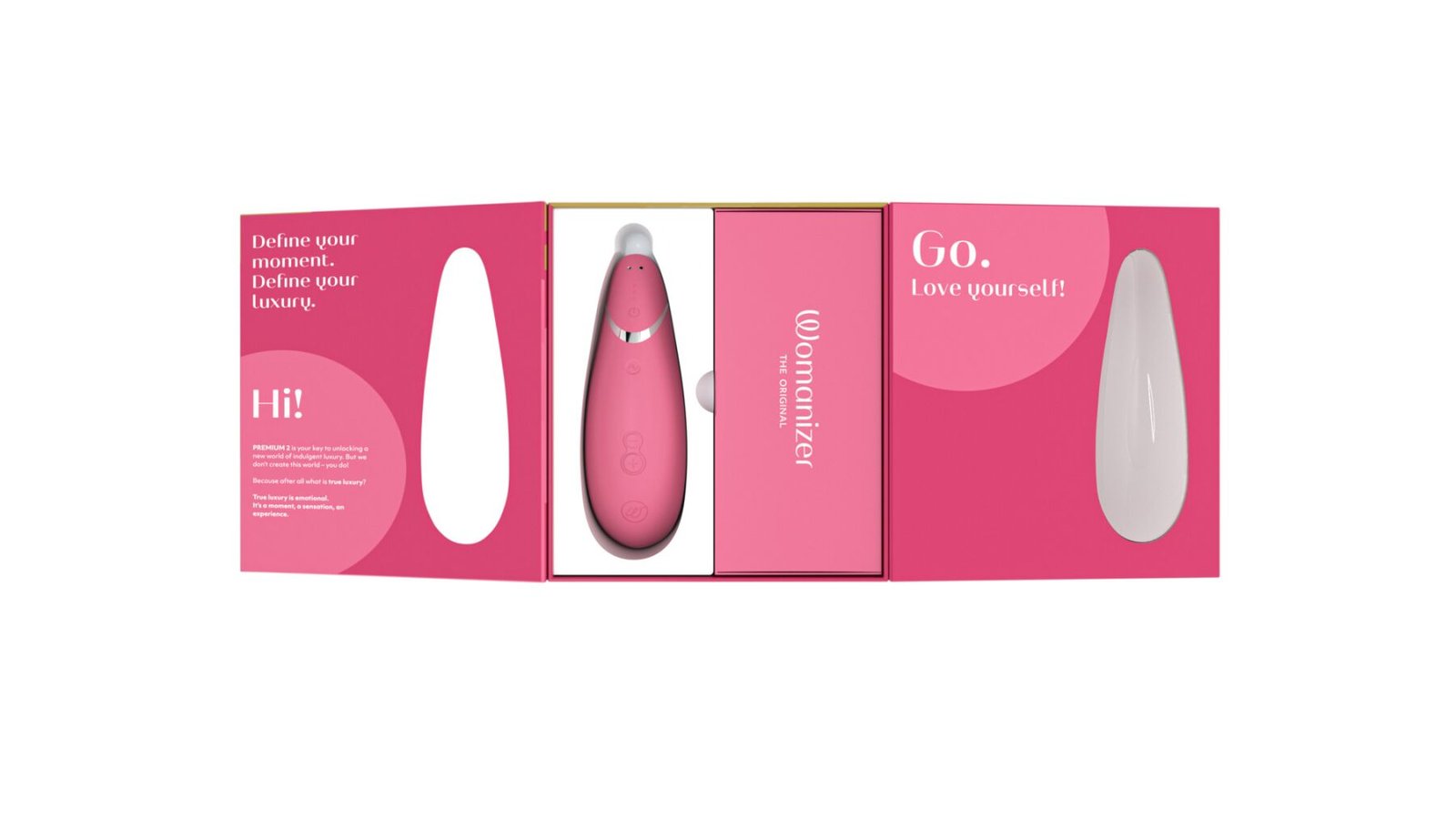 Вакуумний кліторальний стимулятор Womanizer Premium 2 - Raspberry, функції Autopilot та Smart Silence - Зображення 7