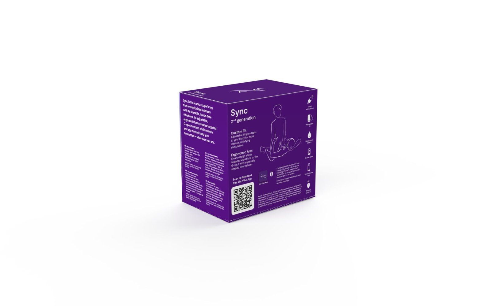 Смарт-вібратор для пар We-Vibe Sync 2 Purple, 10 віброрежимів, пульт ДК - Зображення 10