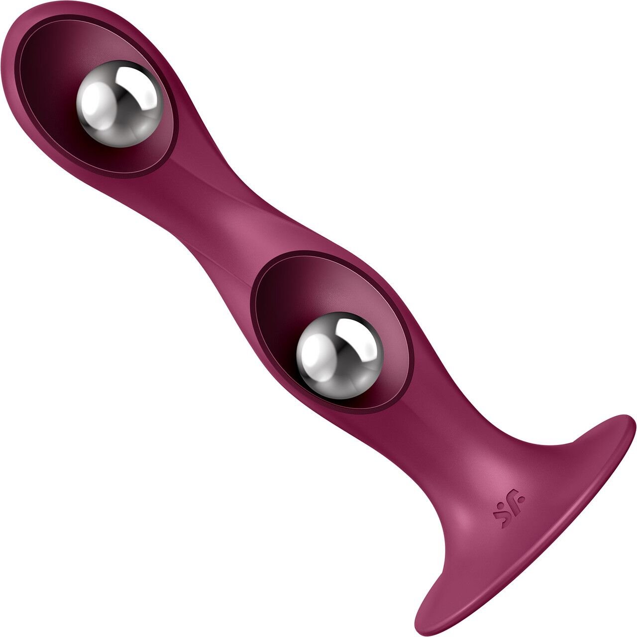 Дилдо Satisfyer Double Ball-R Red, унісекс, рухомі кульки всередині, на присосці - Зображення 3