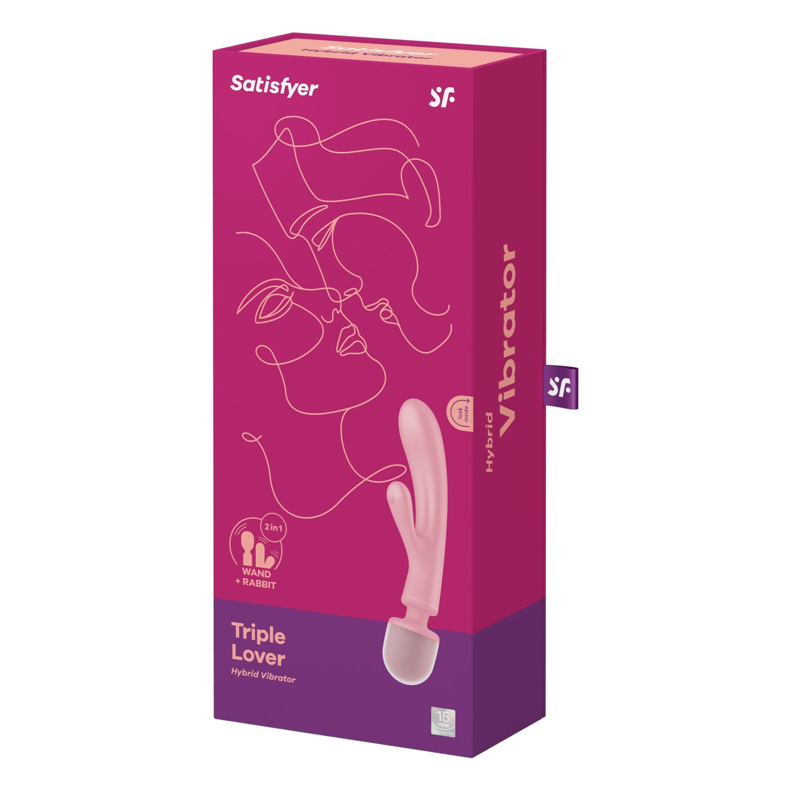 Вібратор-кролик з вібромасажером Satisfyer Triple Lover Pink, 3 мотори - Зображення 6