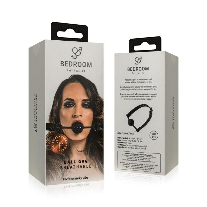 Повітропроникний кляп Bedroom Fantasies: Breathable Silicone Ball Gag, чорний - Зображення 8