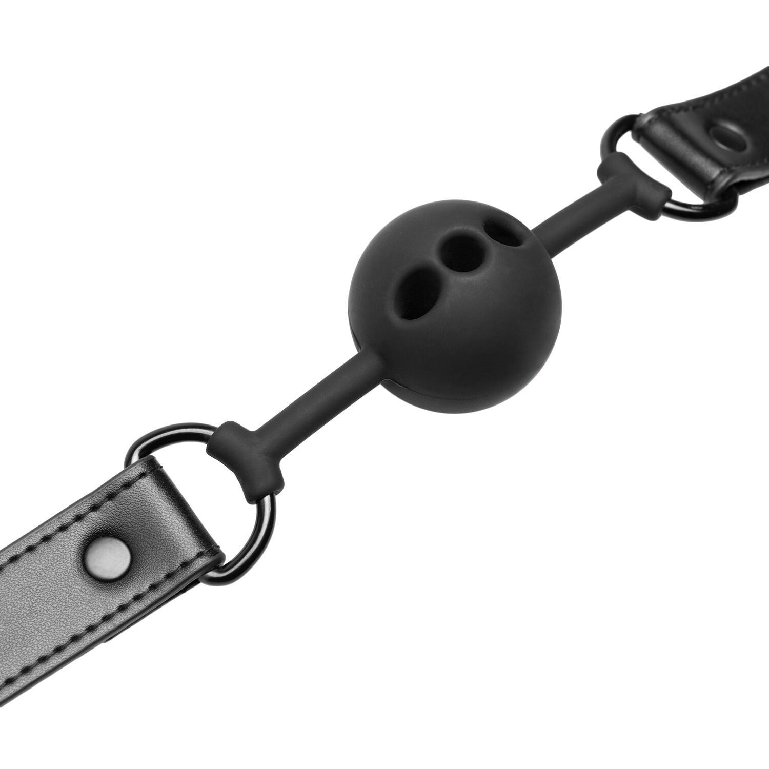 Повітропроникний кляп Bedroom Fantasies: Breathable Silicone Ball Gag, чорний - Зображення 4