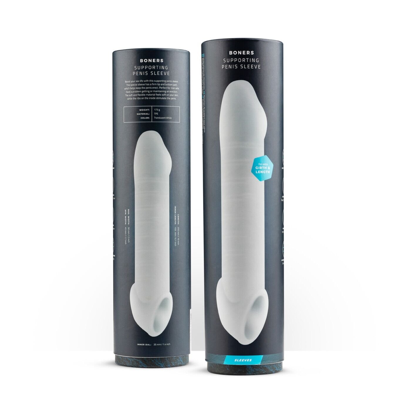 Насадка на член Boners Supporting Penis Sleeve, +5 см до довжини, отвір для яєчок - Зображення 6