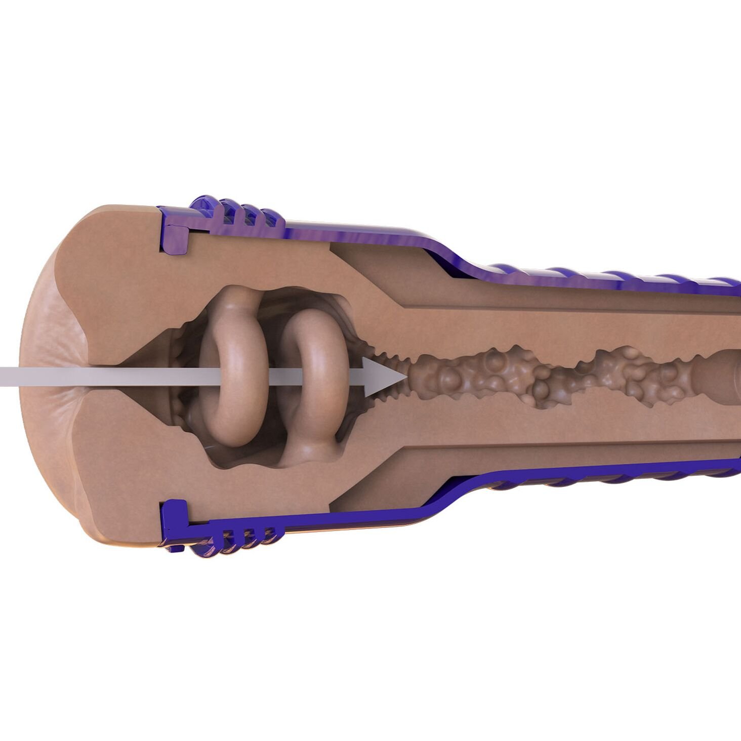 Мастурбатор-попка Fleshlight Boost Blast Female Light Medium Flesh, плаваючі кільця Turbo Tech - Зображення 5