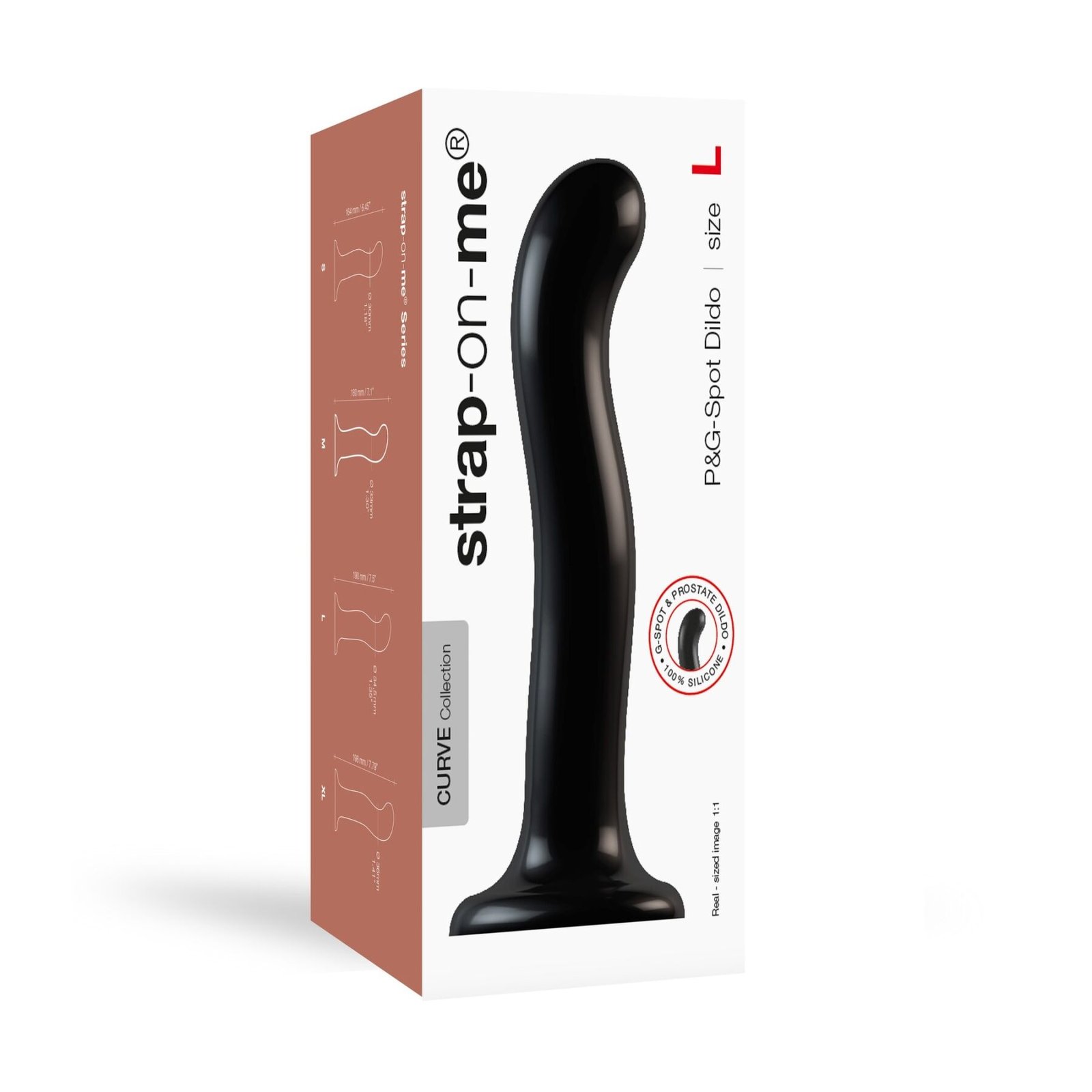 Насадка для страпона Strap-On-Me P&G-Spot Dildo, силикон, размер L - Зображення 4