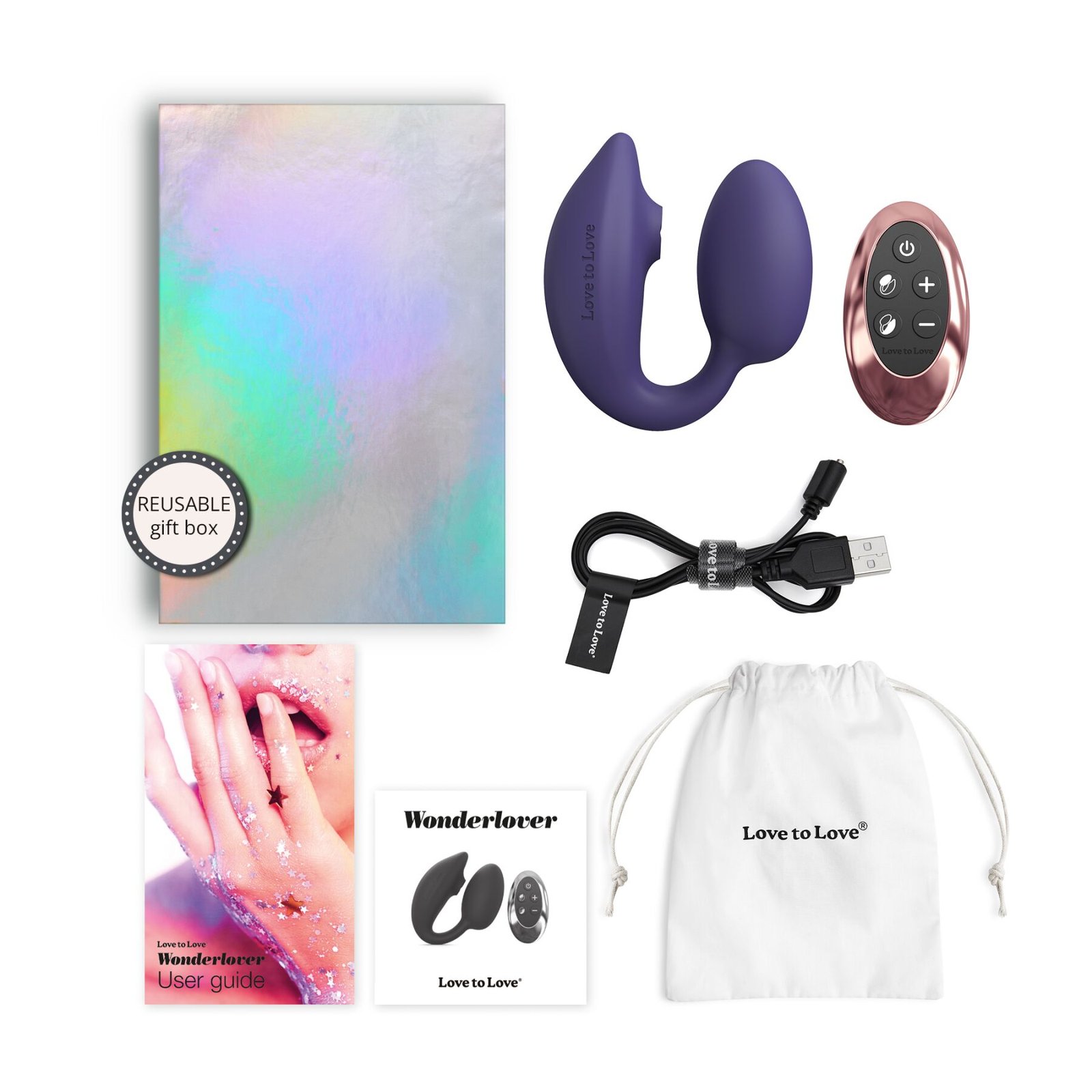 Віброяйце з вакуумною кліторальною стимуляцією Love To Love Wonderlover MIDNIGHT INDIGO - Зображення 6