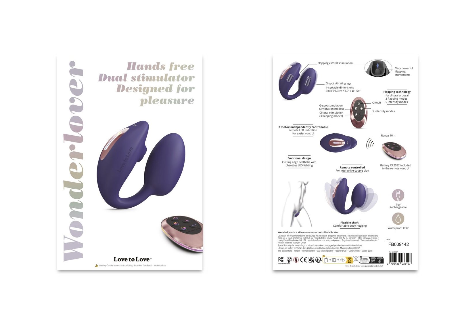 Віброяйце з вакуумною кліторальною стимуляцією Love To Love Wonderlover MIDNIGHT INDIGO - Зображення 7