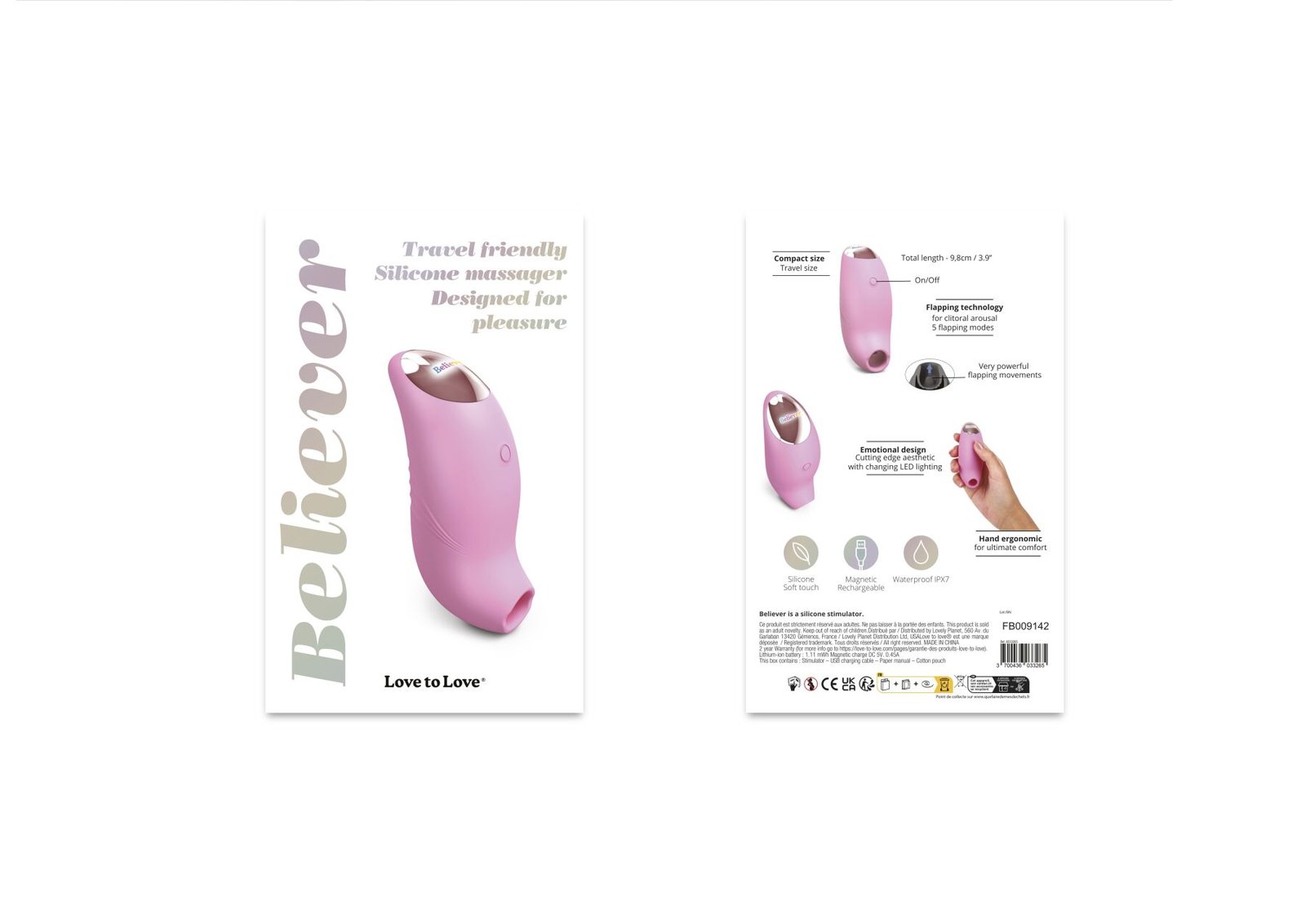Вакуумний кліторальний стимулятор Love To Love BELIEVE R – PINK PASSION - Зображення 6