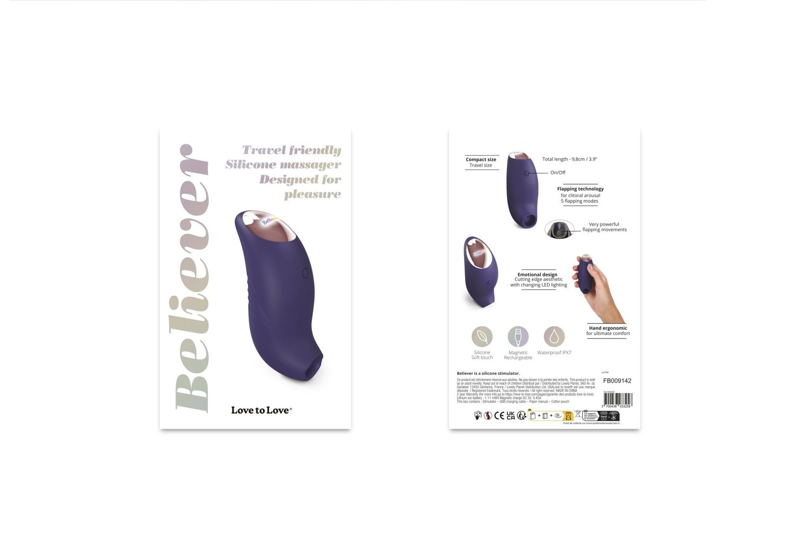 Вакуумний кліторальний стимулятор Love To Love BELIEVER – MIDNIGHT INDIGO - Зображення 6