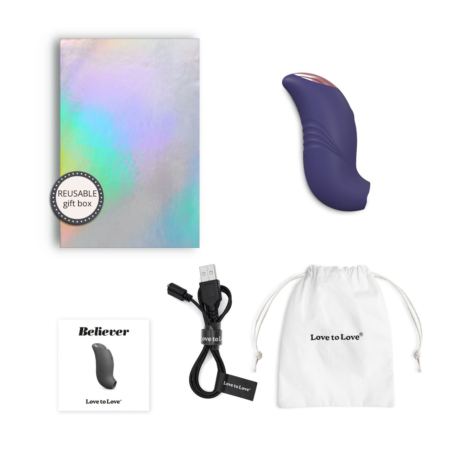 Вакуумний кліторальний стимулятор Love To Love BELIEVER – MIDNIGHT INDIGO - Зображення 5