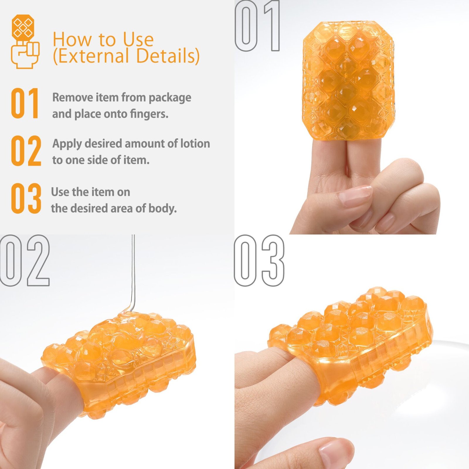 Унісекс-стимулятор Tenga UNI Diamond, білий, із зубчастим рельєфом, лубрикант у комплекті - Зображення 3