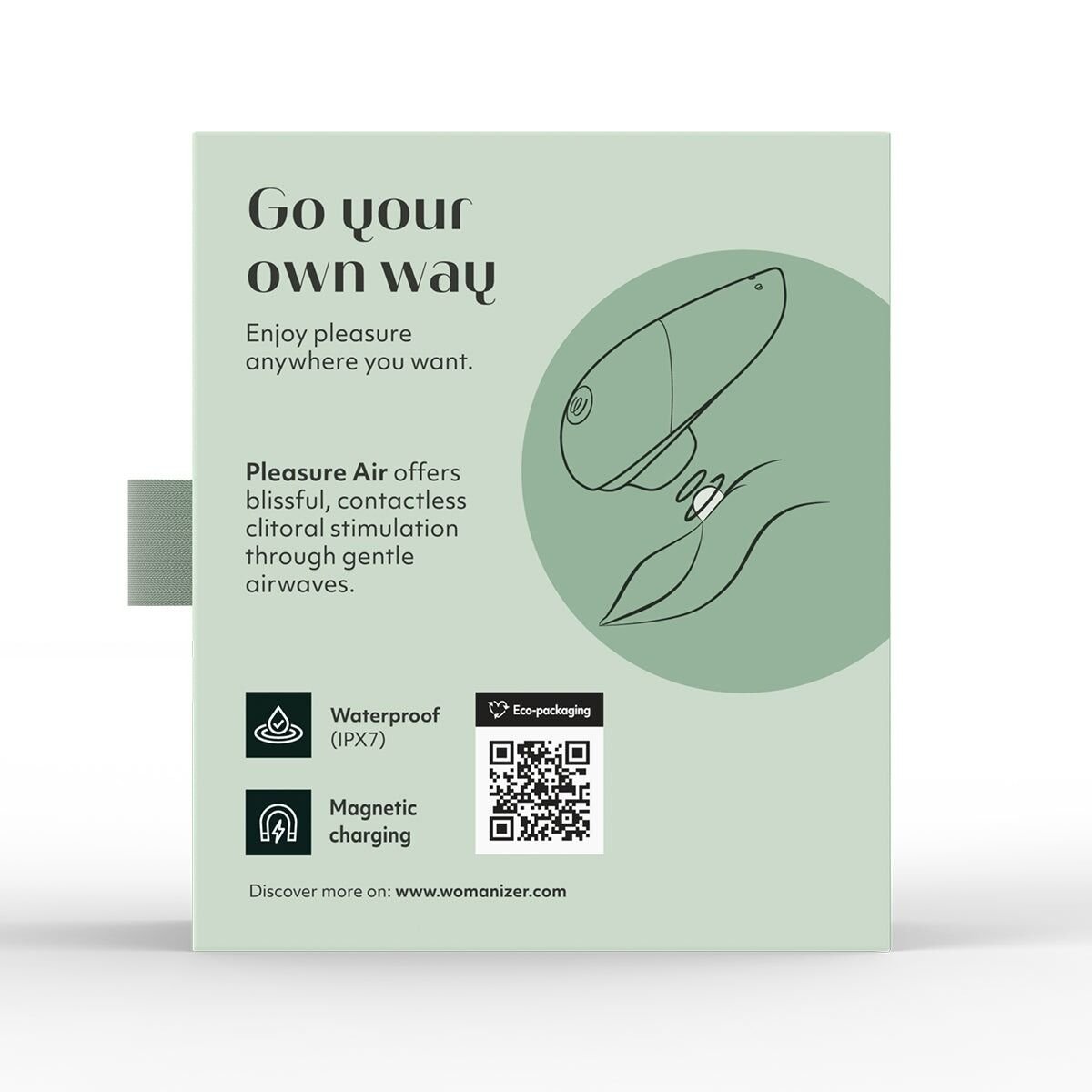 Вакуумний кліторальний стимулятор Womanizer Liberty 2 Sage, 8 режимів, магнітна кришечка - Зображення 11