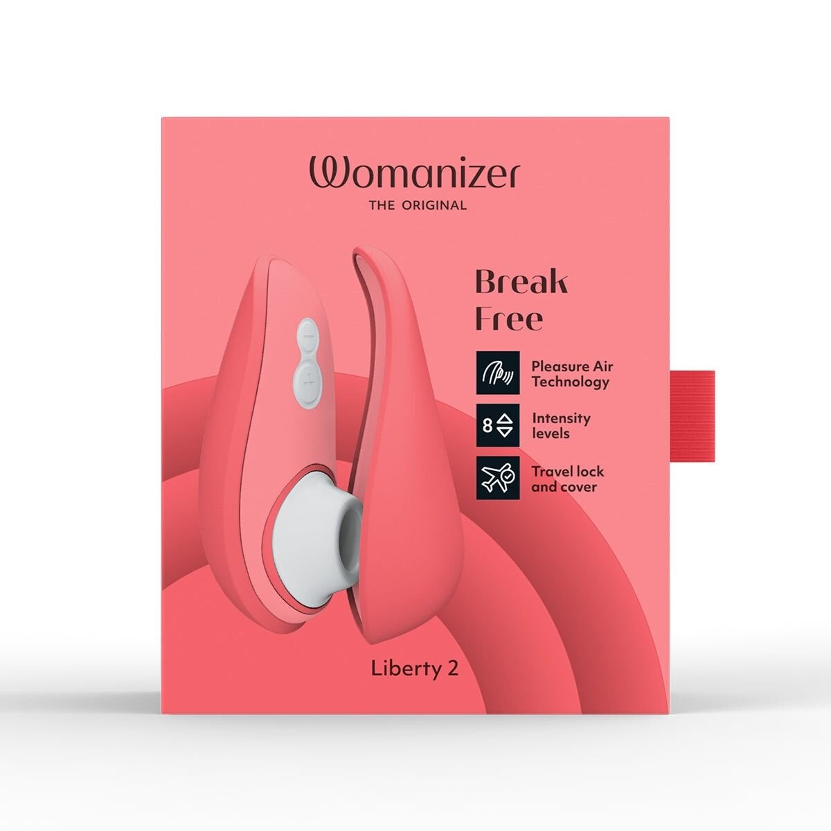 Вакуумний кліторальний стимулятор Womanizer Liberty 2 Vibrant Rose, 8 режимів, магнітна кришечка - Зображення 10