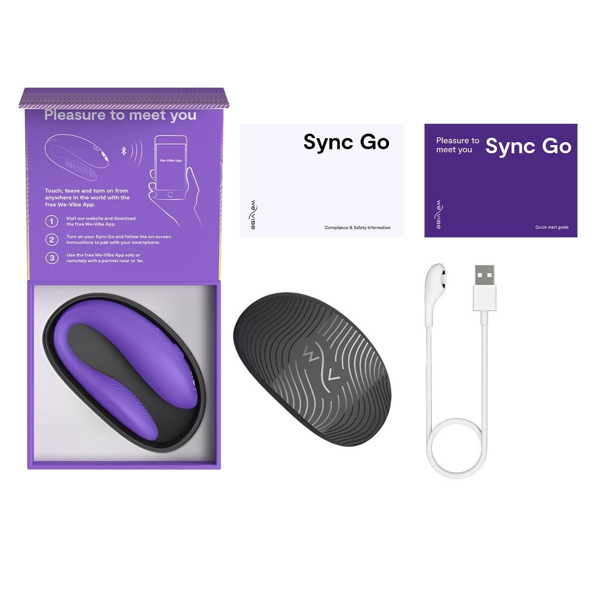 Смарт-вібратор для пар We-Vibe Sync GO Light Purple, тревел-кейс - Зображення 7