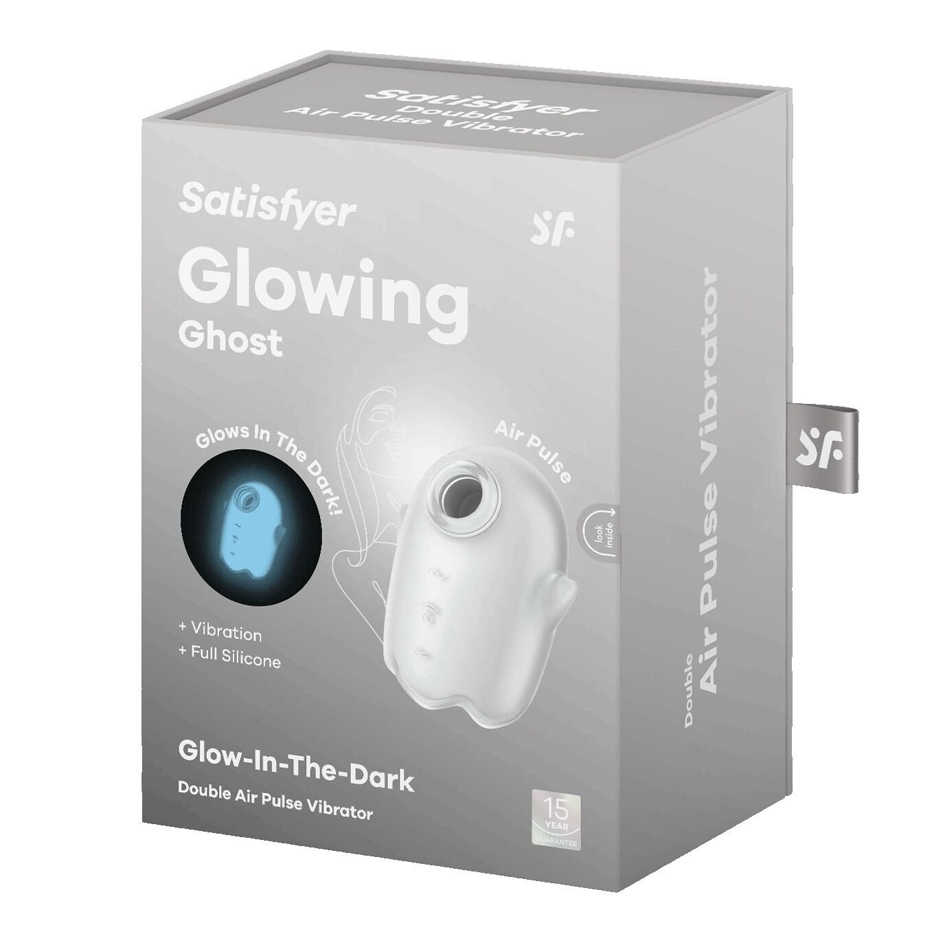 Вакуумний кліторальний стимулятор з вібрацією Satisfyer Glowing Ghost White, світиться в темряві - Зображення 7