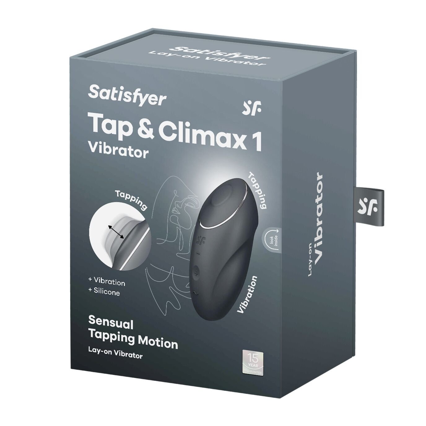 Вібростимулятор-пульсатор Satisfyer Tap & Climax 1 Grey, ефект постукування пальцем, 2 мотори - Зображення 8
