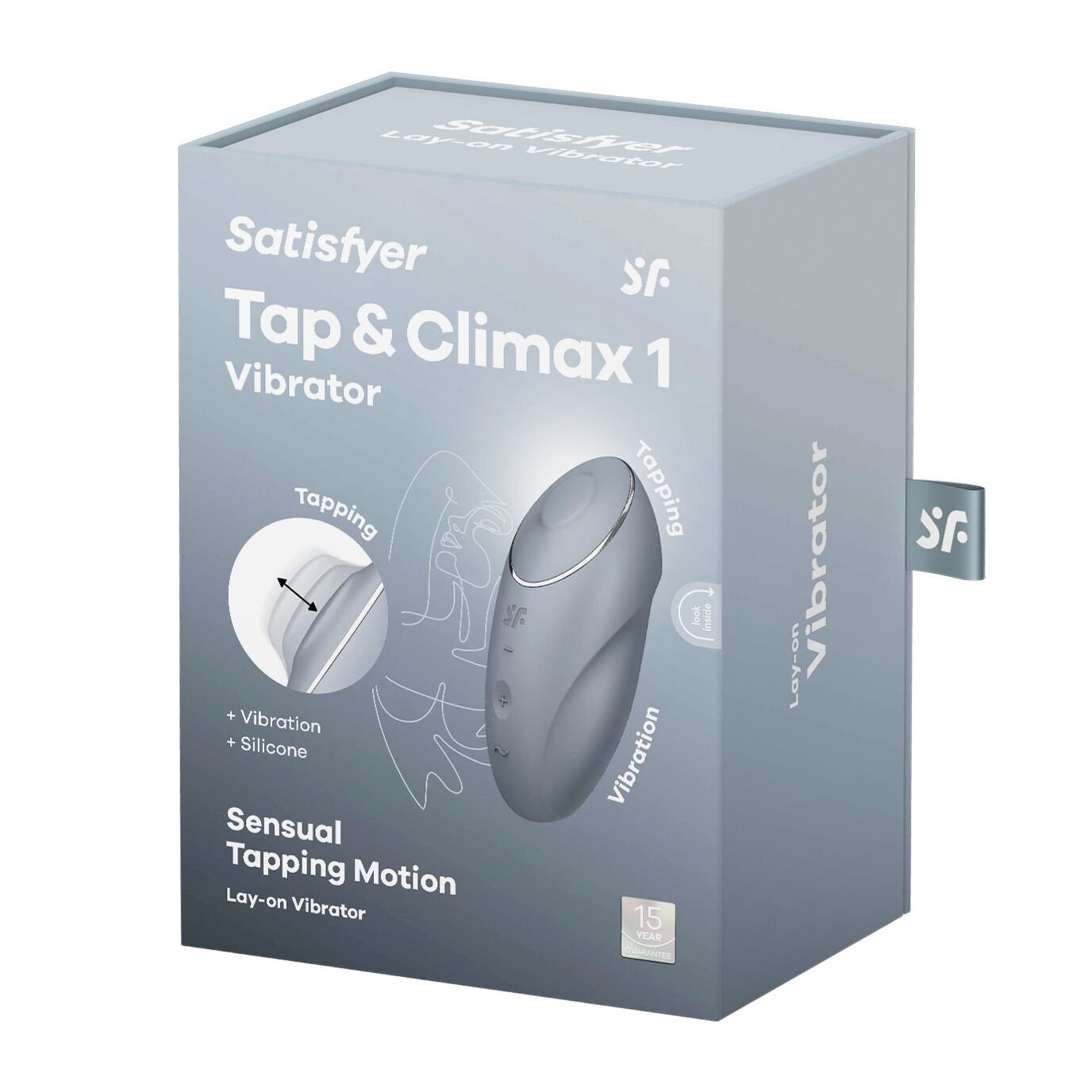 Вібростимулятор-пульсатор Satisfyer Tap & Climax 1 Bluegrey, ефект постукування пальцем, 2 мотори - Зображення 8