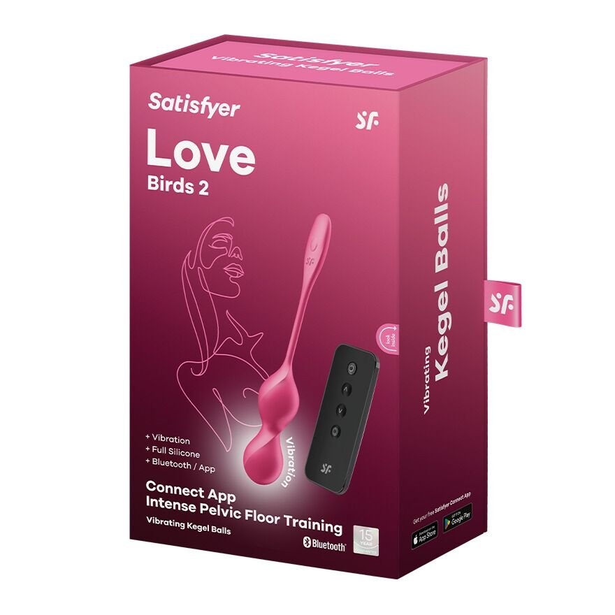 Вагінальні смарт-кульки з вібрацією Satisfyer Love Birds 2 Connect App Red, 86 г, пульт ДК - Зображення 5