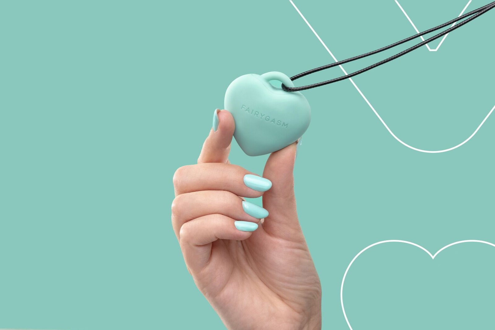 Мінівібратор «Сердечко» FairyGasm PleasureStone green, 9 режимів, на шнурку - Зображення 6