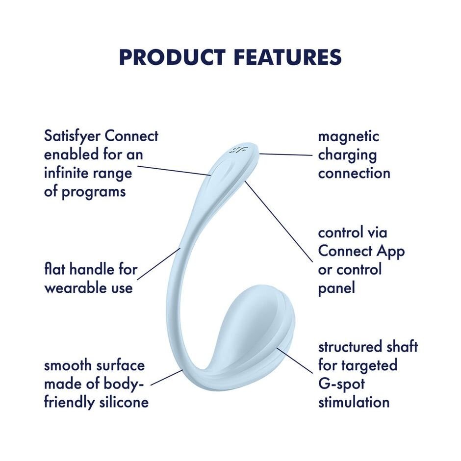 Смарт-віброяйце Satisfyer Smooth Petal Connect App Light Blue - Зображення 7