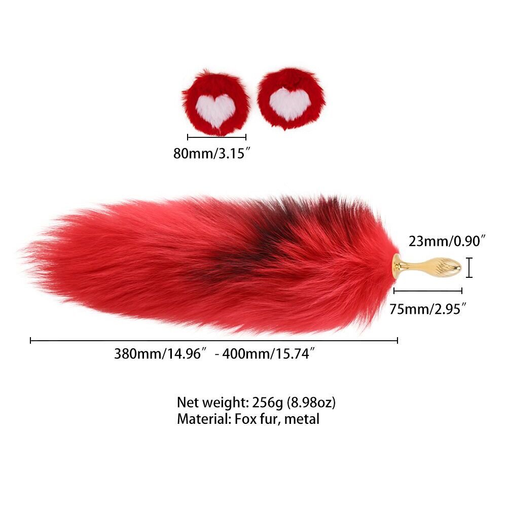 Анальна пробка з хвостом лисиці LOCKINK SEVANDA Red Vixen Set with Pear-shape Plug - Зображення 7