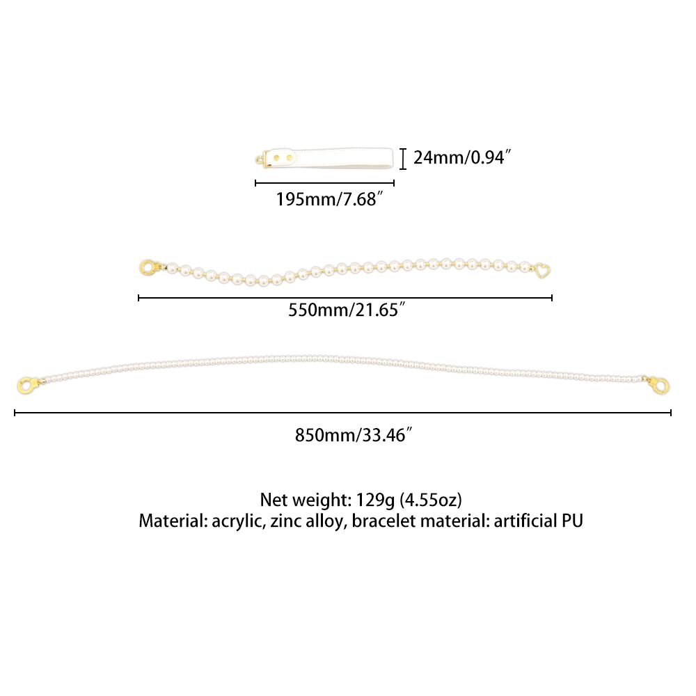 Перлинний нашийник з повідцем LOCKINK Pearl Collar & Leash Set - Зображення 7