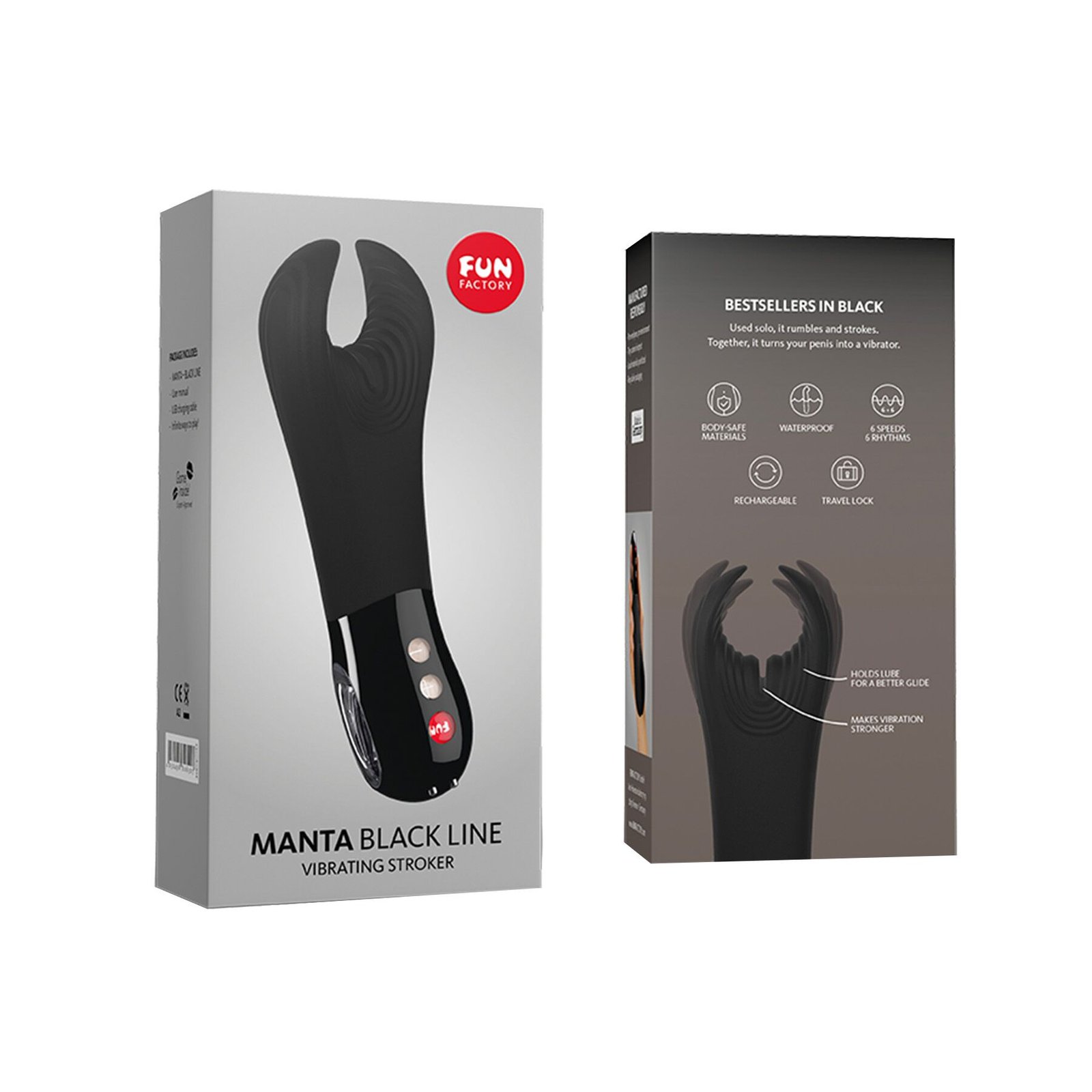 Вібратор для пеніса Fun Factory MANTA black, підходить для парних ігор - Зображення 6