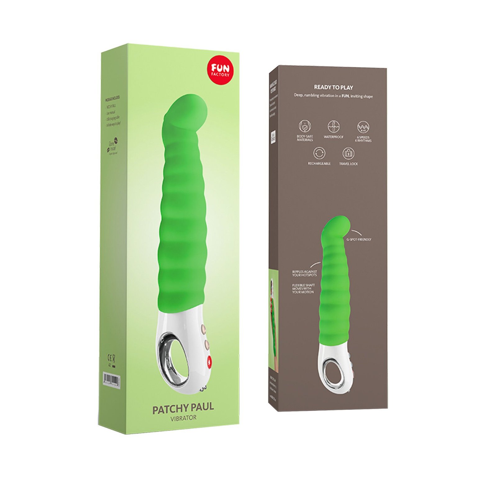 Вібратор точки G Fun Factory PATCHY PAUL fresh green, гнучкий, 12 режимів - Зображення 8