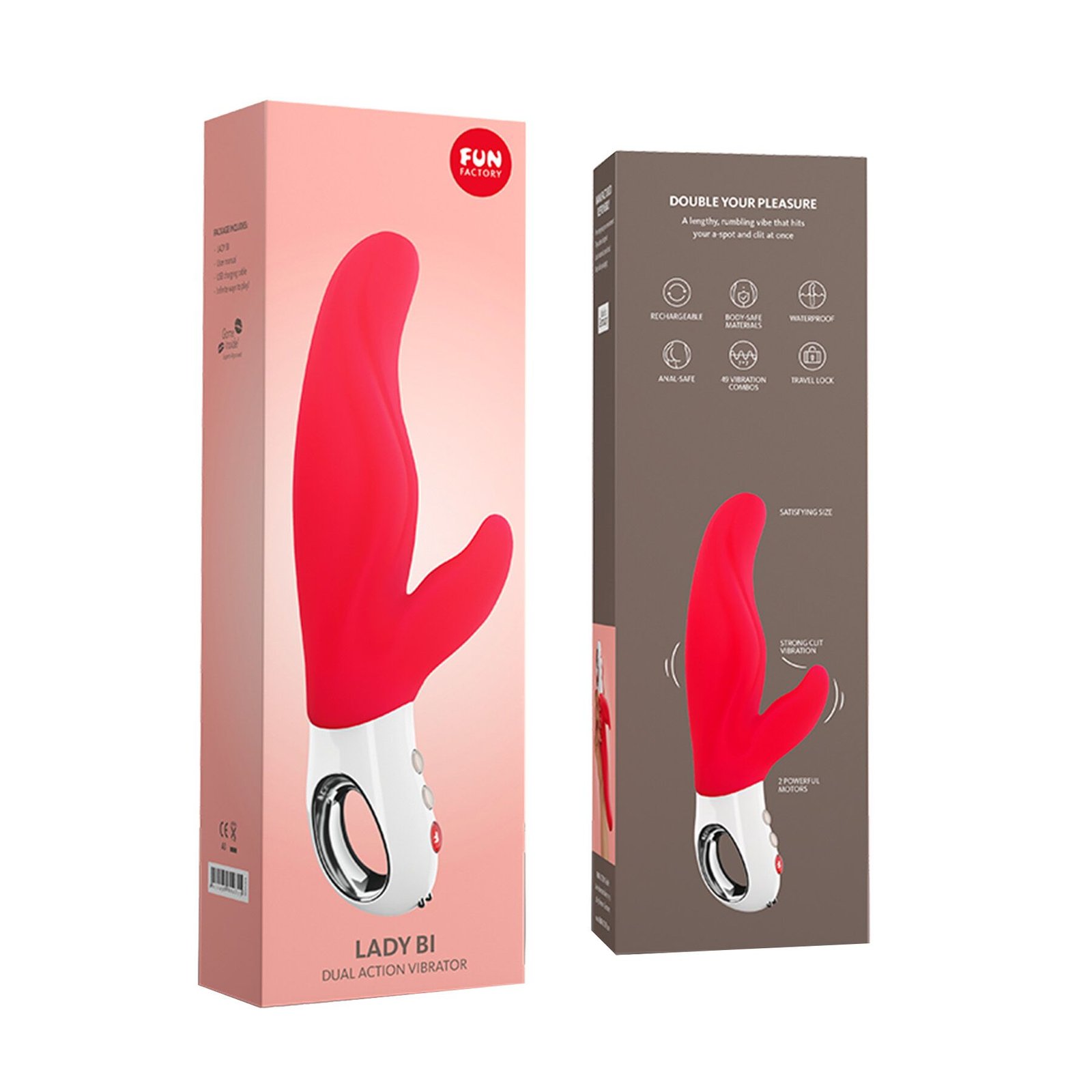 Вібратор-кролик для точки А Fun Factory LADY BI india red, 2 мотори, 12 режимів - Зображення 4