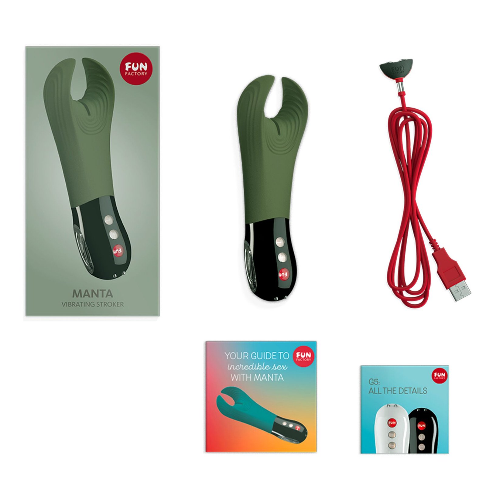Вібратор для пеніса Fun Factory MANTA moss green/black, підходить для парних ігор - Зображення 5