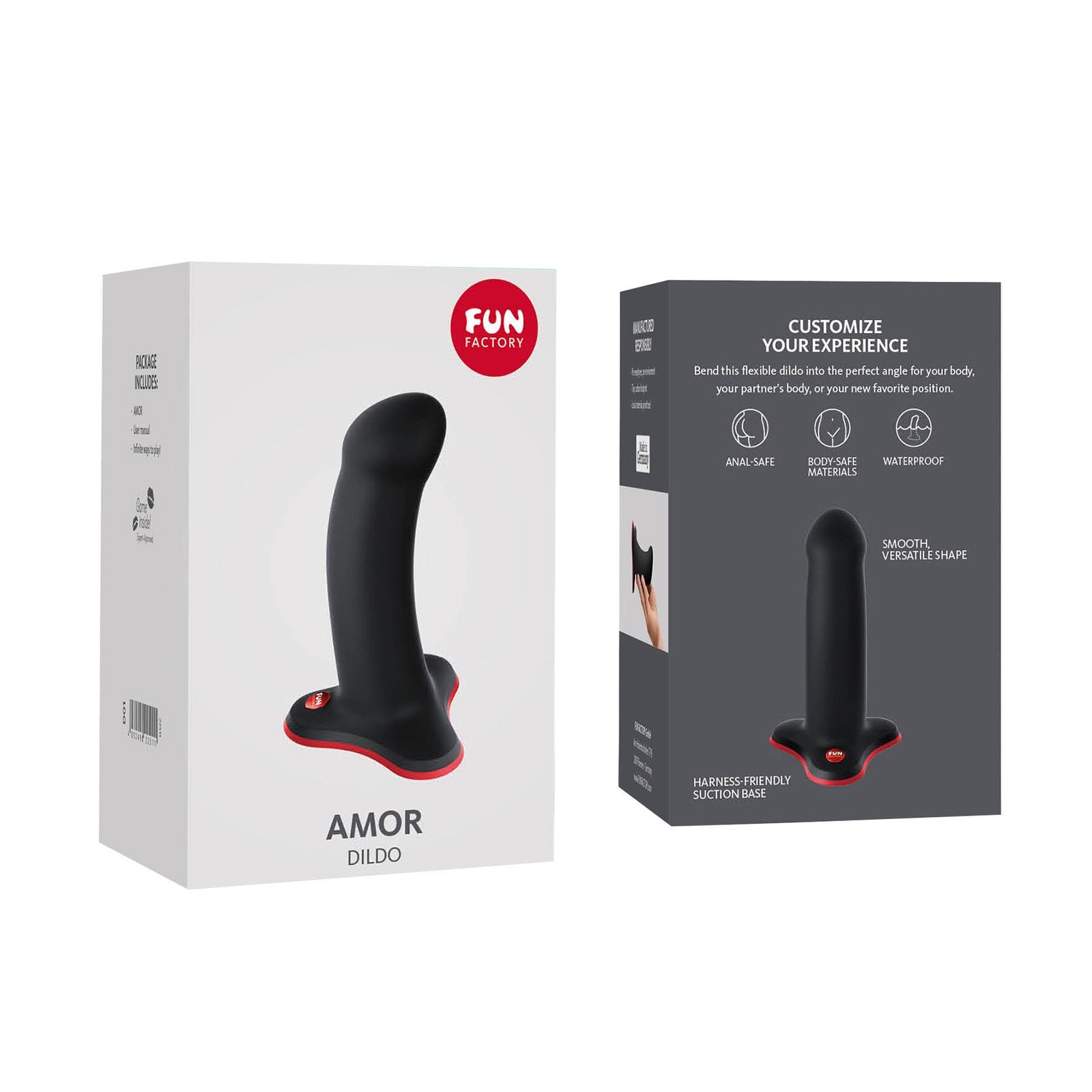 Фалоімітатор Fun Factory AMOR, чорний, довжина 14,6 см, діаметр 3,7 см, вигнутий - Зображення 5
