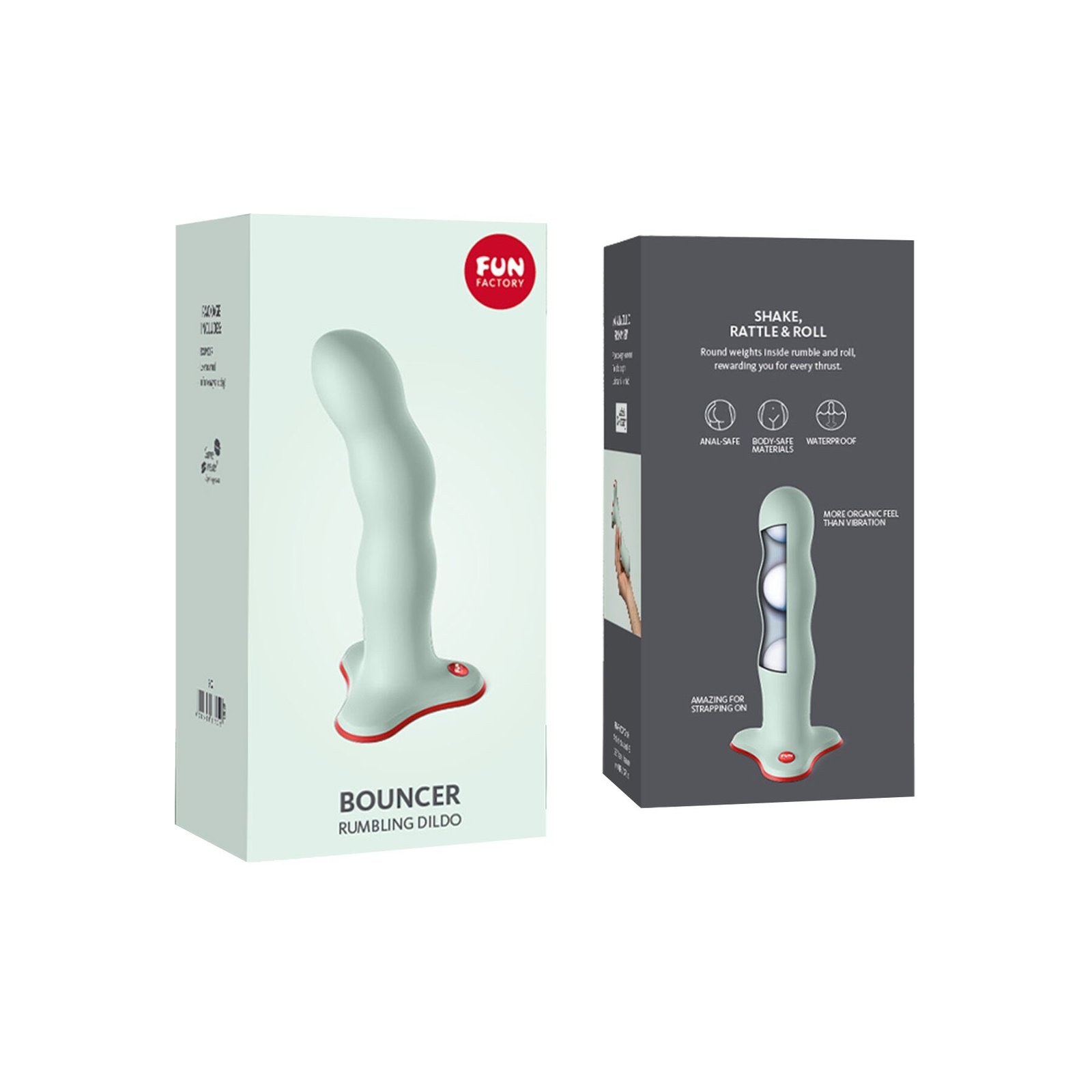 Фалоімітатор Fun Factory BOUNCER, світло-зелений, кульки всередині, ефект вібрації, діаметр 3,9 см - Зображення 7