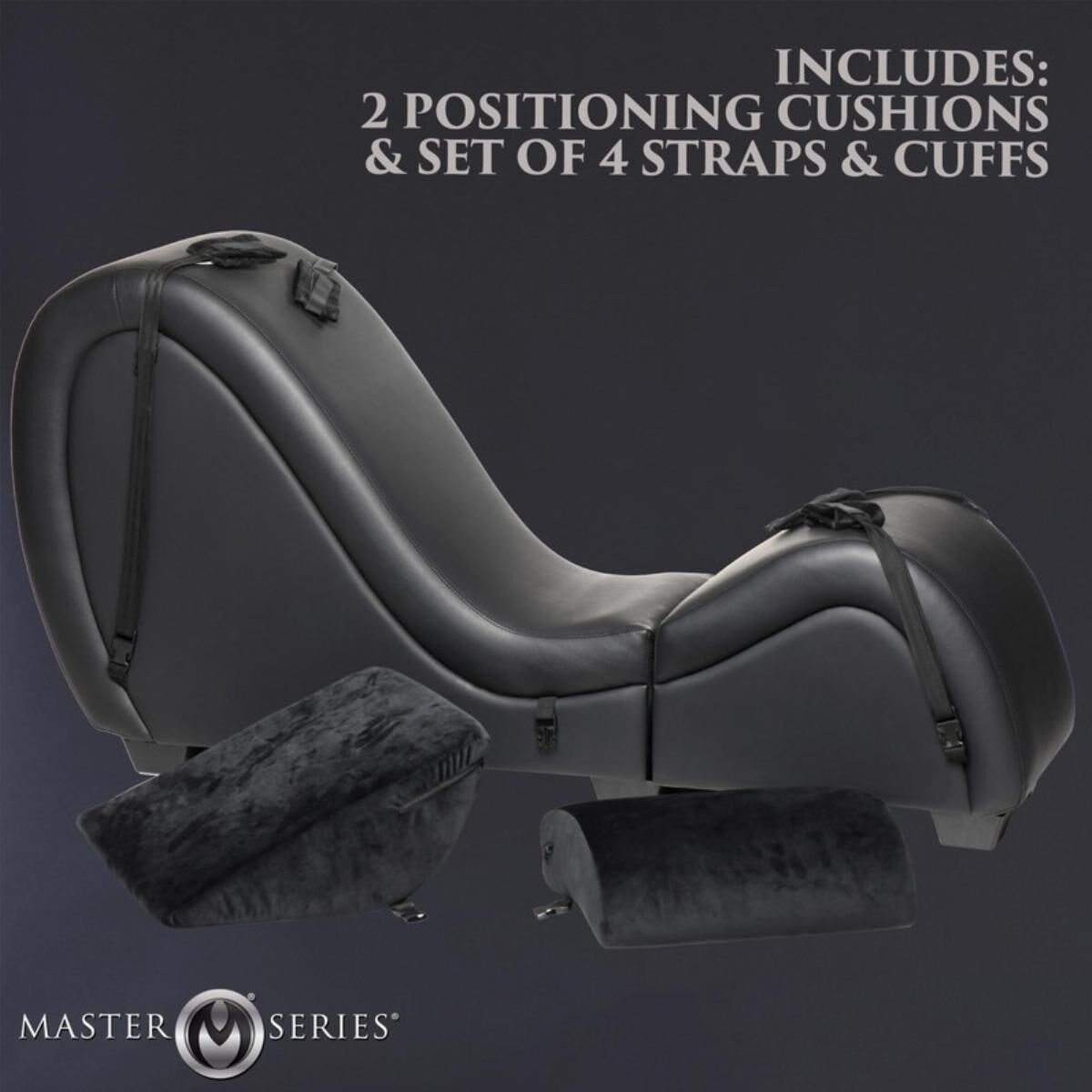 Секс-крісло з подушками Master Series Kinky Sex Lounge with Cushions - Black - Зображення 10