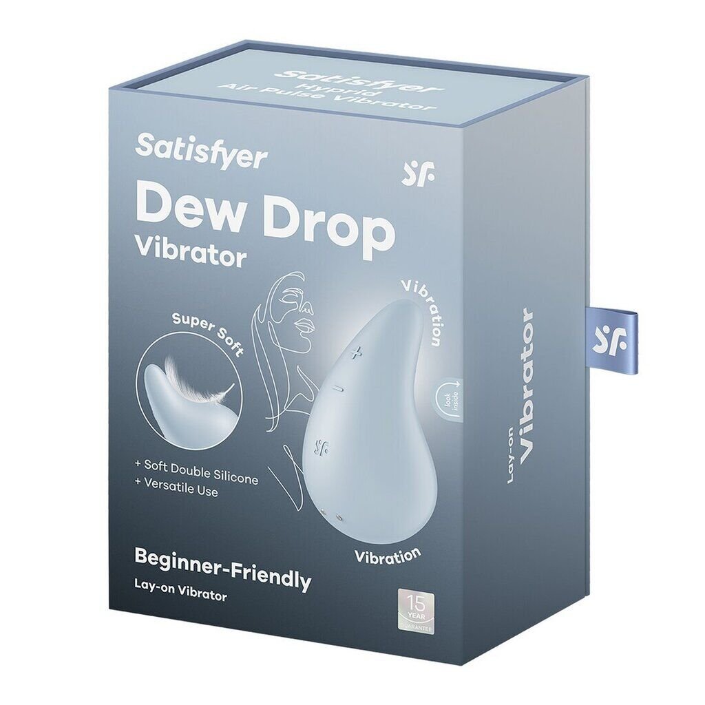 Вібратор для зовнішньої стимуляції Satisfyer Dew Drop Blue, 2 мотори, 12 режимів, м’який корпус - Зображення 6