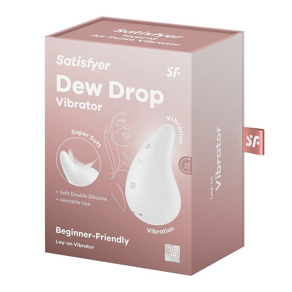 Вібратор для зовнішньої стимуляції Satisfyer Dew Drop White, 2 мотори, 12 режимів, м’який корпус - Зображення 6
