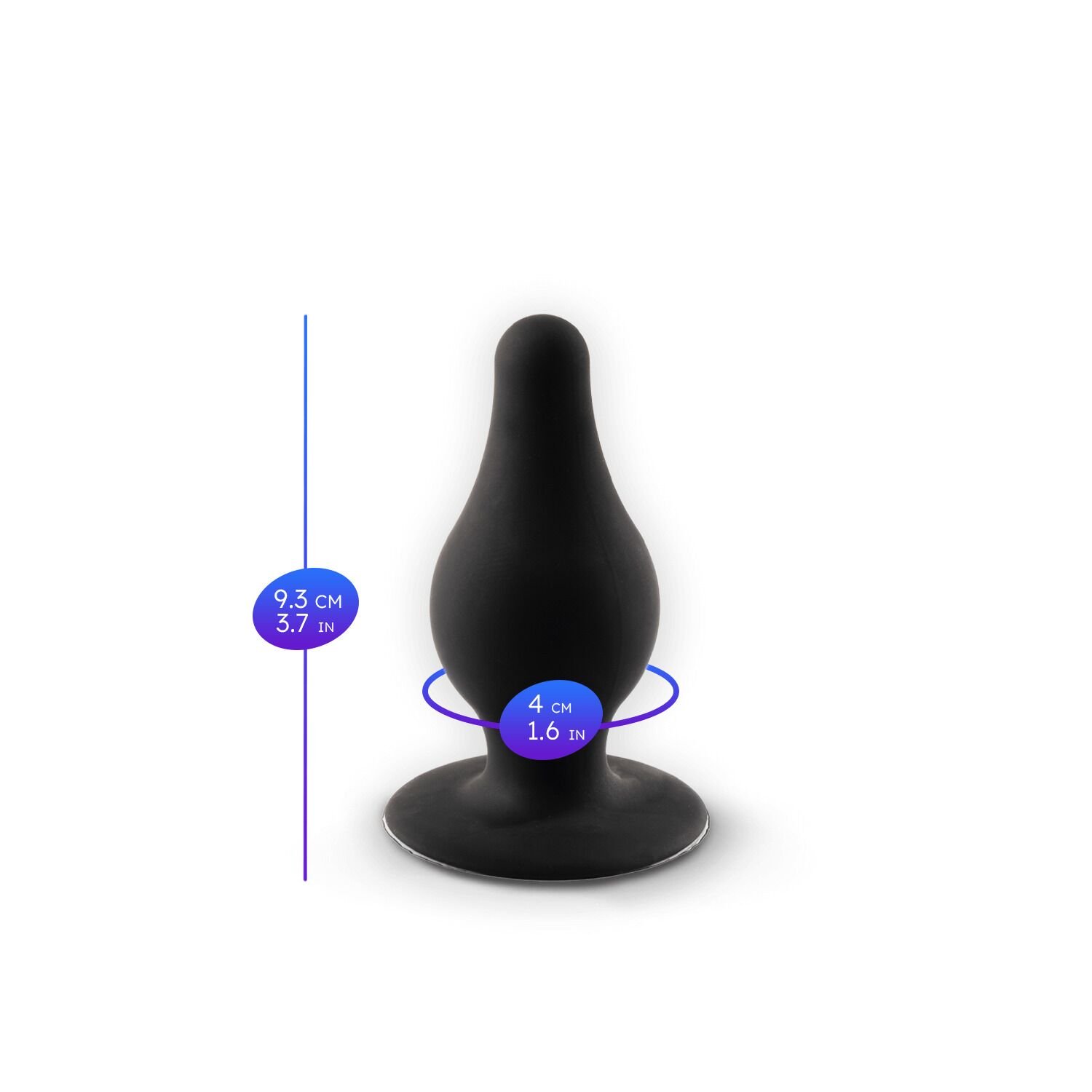 Анальна пробка SilexD Model 2, size M, чорна, двошарова, з ефектом пам’яті, діаметр 4 см - Зображення 4