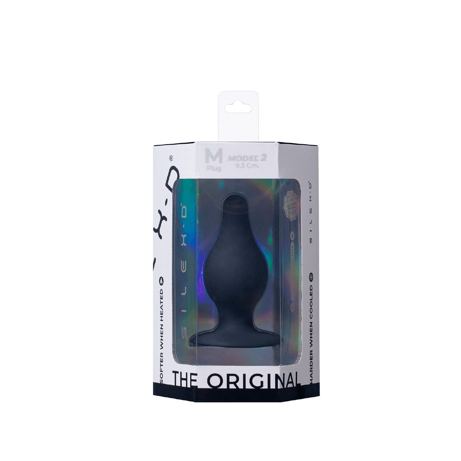 Анальна пробка SilexD Model 2, size M, чорна, двошарова, з ефектом пам’яті, діаметр 4 см - Зображення 7